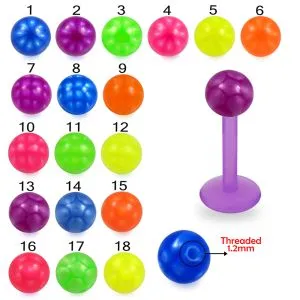 Bio Flex Labret With Fancy Color UV Balls
