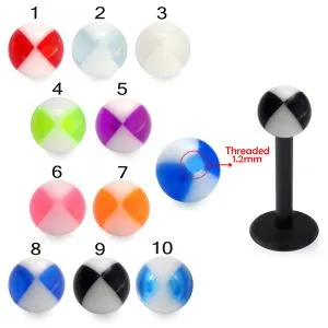 Bio Flex Labret With Fancy Acrylic UV Beach Ball