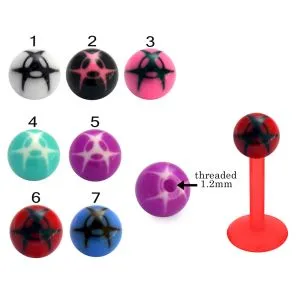 Bio Flex Labret With Bio Hazard Design UV Balls