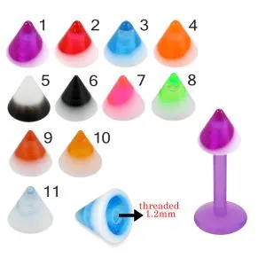 Bio Flex Labret With Double color Fancy UV Cones