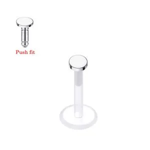 316L Surgical Steel Threadless pin top with Bio Flex Labret