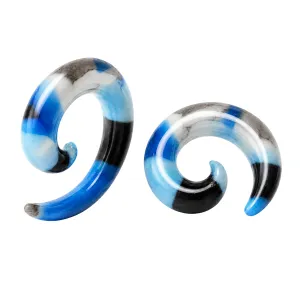 Blue and Black Pattern Ear Expander