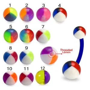 Bio Flex Banana Belly Bar With Assorted Hand Painted Beach Balls
