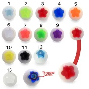 Bio Flex Banana Belly Bar With Star UV Balls