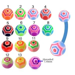 Bio Flex Banana Belly Bar With Acrylic Marble UV Balls