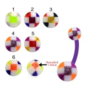 Bio Flex Banana Belly Bar With Checked Design UV Balls