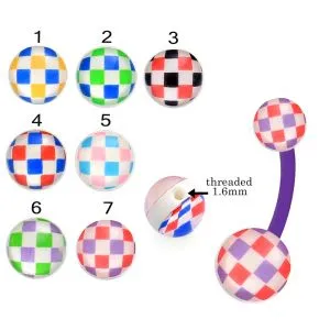 Bio Flex Banana Belly Bar With Checked Design UV Balls