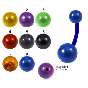 Bio Flex Banana Belly Bar With Glitter UV Balls
