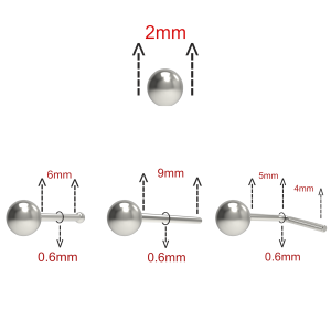 Plain Ball Top 925 Sterling Silver Nose Pin