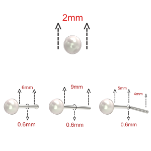 Single Pearl On Plain Top Jeweled 925 Sterling Silver Nose Pin