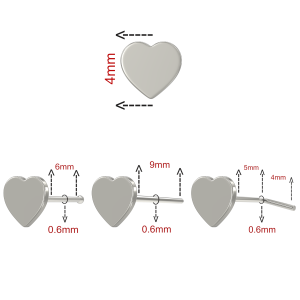Embossed Heart 925 Sterling Silver Nose Pin