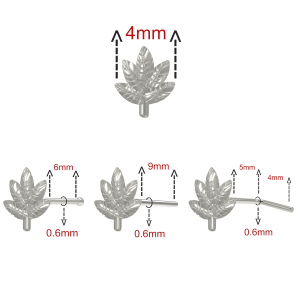 Marijuana Leaf 925 Sterling Silver Nose Pin