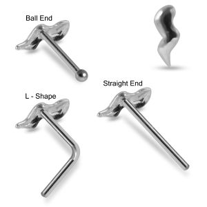 Serpentine Elegance 925 Sterling Silver Snake Nose Stud