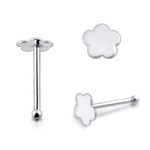Flat Flower Top 925 Sterling Silver Nose Stud