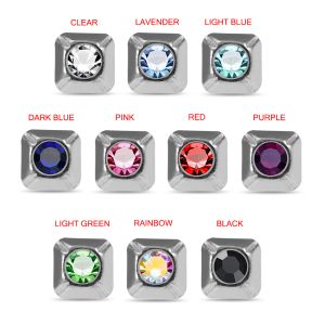Radiant Solitude Single Stoned Embossed Square 925 Sterling Silver Nose Stud