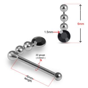 Shimmering Charm 925 Sterling Silver Dangling Ball Nose Stud