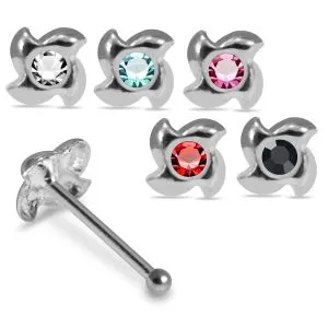 Stealth Silver 925 Sterling Ninja Shuriken Nose Stud