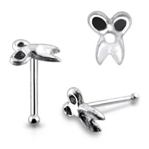 Dainty Scissor Design 925 Sterling Silver Nose Stud 