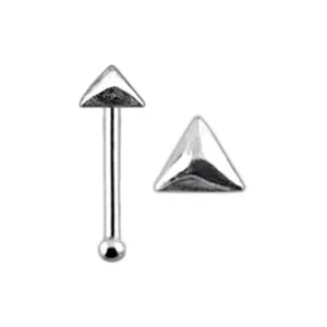 Sophisticated Simplicity Embossed Triangle 925 Sterling Silver Nose Stud