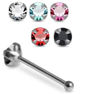 Classic Design Four Claw Setting 925 Sterling Silver Nose Stud with Multiple Stone Sizes