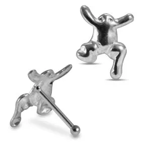 925 Silver Frog Ball End Nose Stud