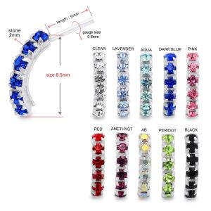 925 Sterling Silver Six CZ Stones Curved Nose Stud