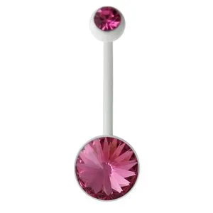 Milk White BioFlex base Jeweled Belly Ring