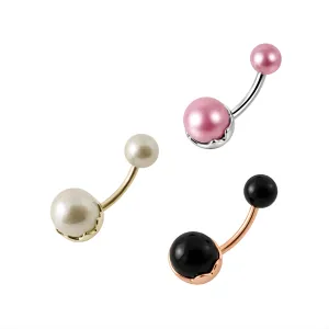 Pearl Spinal Belly Button Ring