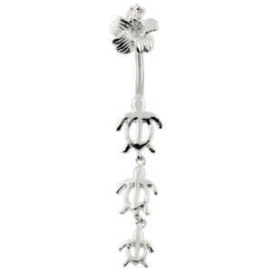 Turtles Dangling Spinal Belly Button Ring