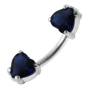 Twin Hearts Spinal Belly Button Ring