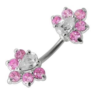 Fancy Jeweled Spinal Belly Button Ring
