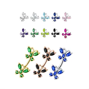Twin Butterflies Spinal belly button jewelry