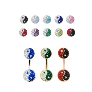 Twin Ying Yang Spinal Unique Belly Button Rings