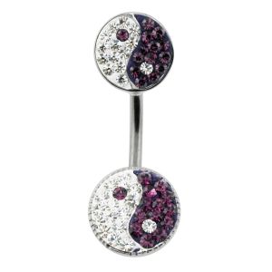 Twin Ying Yang Spinal Unique Belly Button Rings