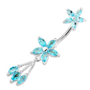 Twin Flower Floral Spinal belly button ring