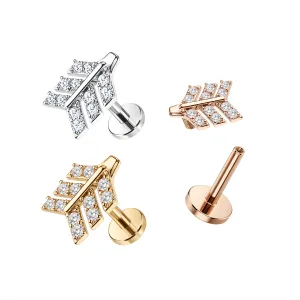 Cartilage Helix Arrow nock feather Prong set CZ Stone Tragus