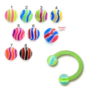 Green UV Horseshoe Ring Eyebrow Bar Tragus Circular Barbell 