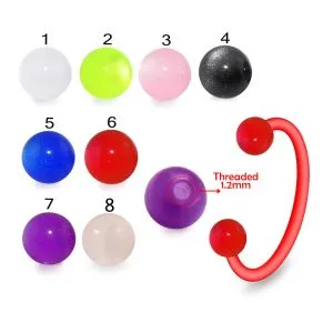 Bio Flex Eyebrow Circular Barbell With Pearl UV Balls
