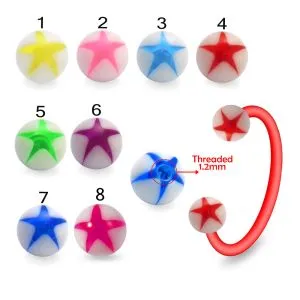 SS Horseshoes Circular Barbell with UV Balls