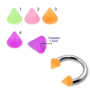Eyebrow Piercing SS Ring With UV Fancy Faded Color Cone