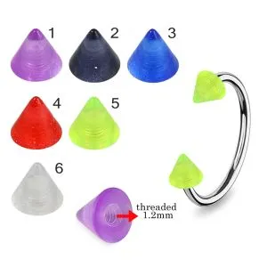 316L Surgical Steel Eyebrow Circular Barbell With Plain UV Cones