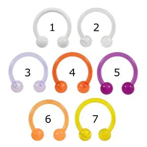 UV-Acrylic 16G Circular Barbell Ring  Heavy Gauge piercing