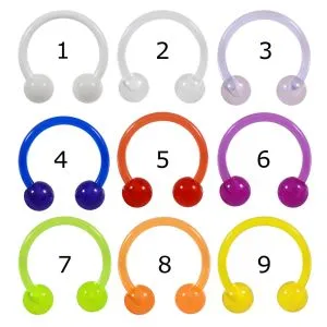 UV-Acrylic 16G Heavy Gauge piercing Circular Barbell Ring