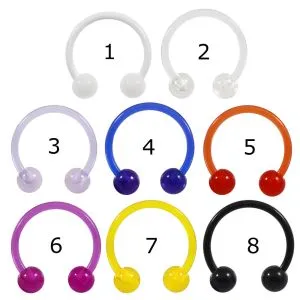 UV-Acrylic Heavy Gauge 16G Circular Barbell Ring Piercing