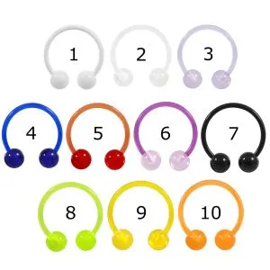 UV-Acrylic 16Gauge Heavy Gauge Circular Barbell Ring Piercing