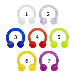 UV-Acrylic 12G Heavy Gauge piercing Circular Barbell Ring