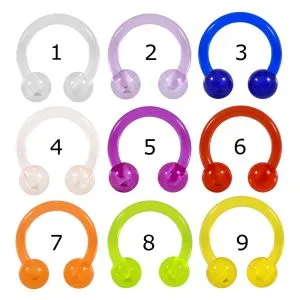 UV-Acrylic Circular Barbell Ring 12G Heavy Gauge piercing