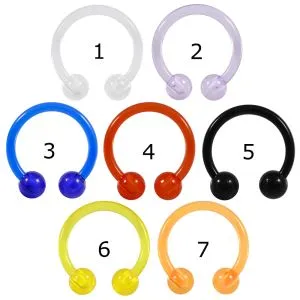 UV-Acrylic Heavy Gauge piercing 12Gauge Circular Barbell Ring