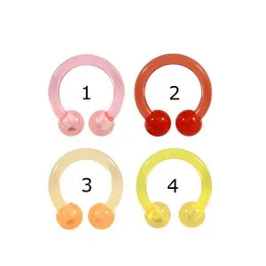 UV-Acrylic 10G Heavy Gauge piercing Circular Barbell Ring