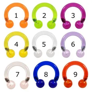 UV-Acrylic 8G Heavy Gauge piercing Circular Barbell Ring
